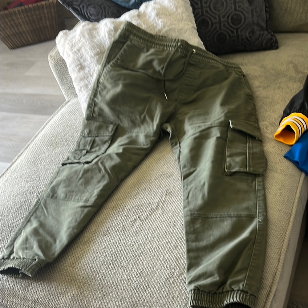 Forever 21 Green Cargo Pants Utility Style